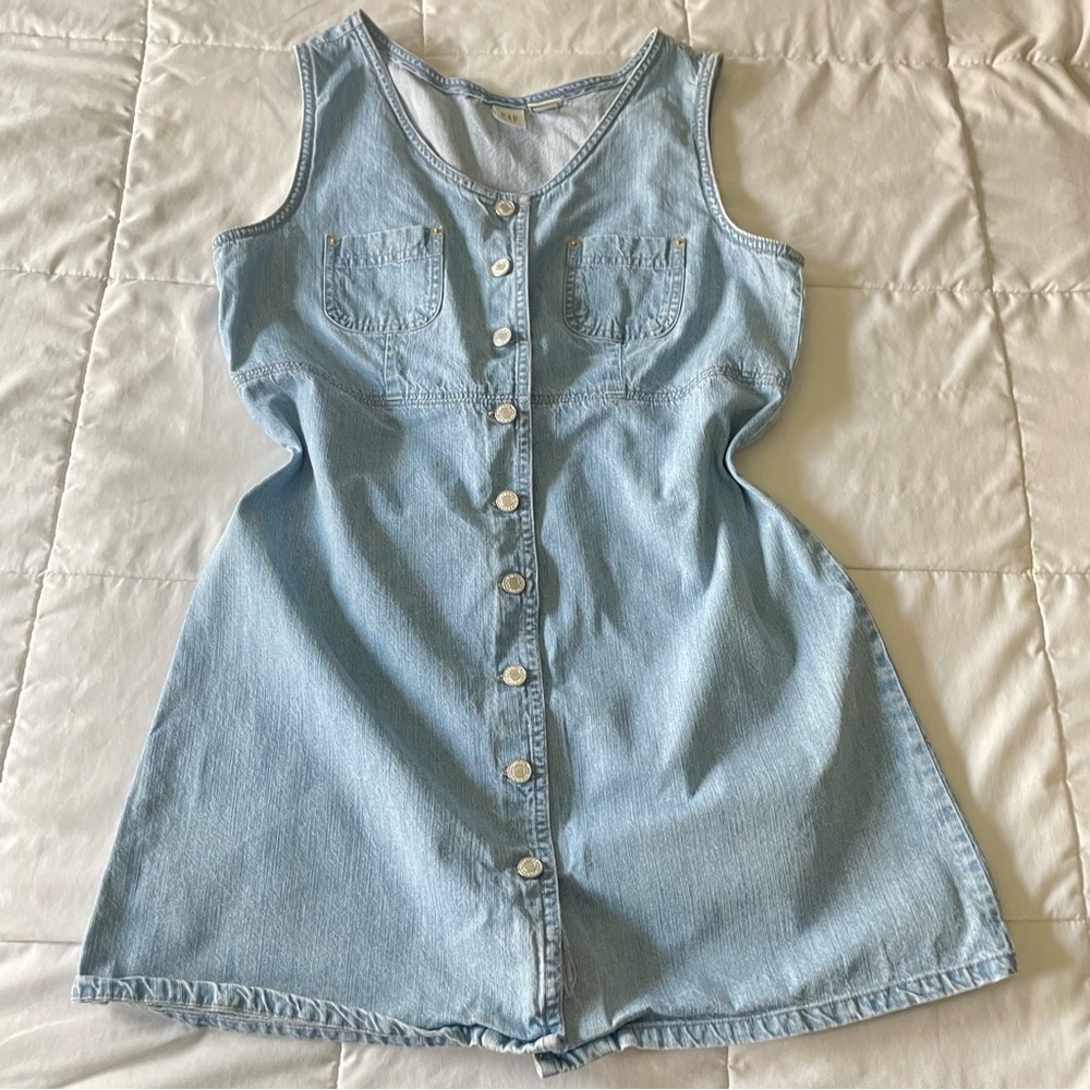 Light Blue Denim Button-Down Dress